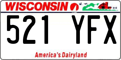 WI license plate 521YFX