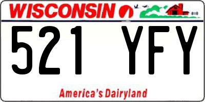 WI license plate 521YFY