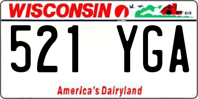 WI license plate 521YGA