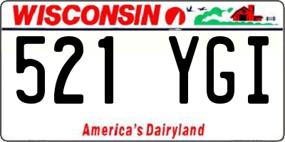 WI license plate 521YGI
