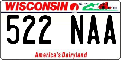 WI license plate 522NAA