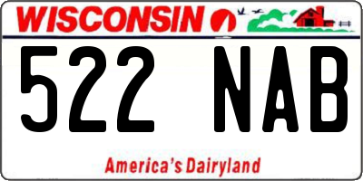 WI license plate 522NAB