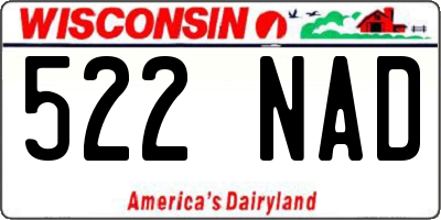 WI license plate 522NAD