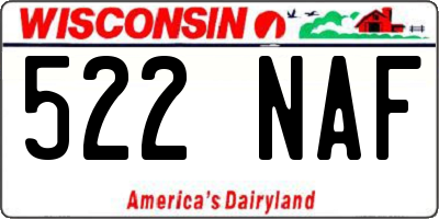 WI license plate 522NAF