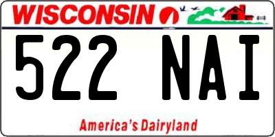 WI license plate 522NAI