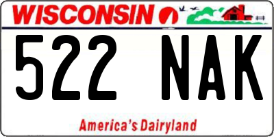 WI license plate 522NAK