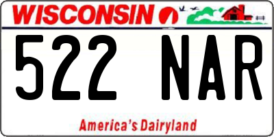 WI license plate 522NAR