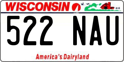 WI license plate 522NAU