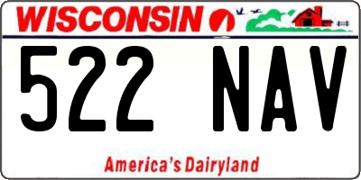WI license plate 522NAV