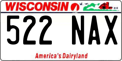 WI license plate 522NAX