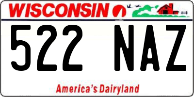 WI license plate 522NAZ
