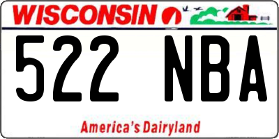 WI license plate 522NBA