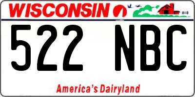WI license plate 522NBC