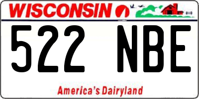 WI license plate 522NBE