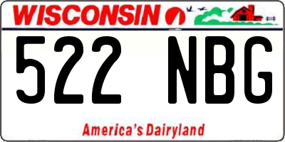 WI license plate 522NBG