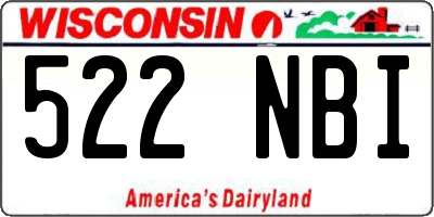 WI license plate 522NBI