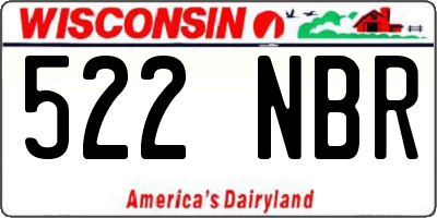 WI license plate 522NBR