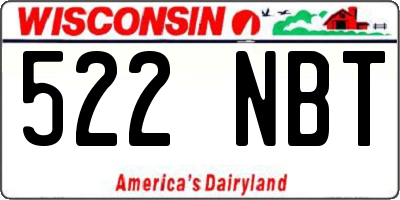 WI license plate 522NBT