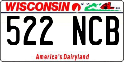 WI license plate 522NCB
