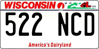 WI license plate 522NCD