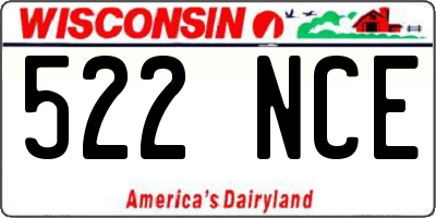 WI license plate 522NCE