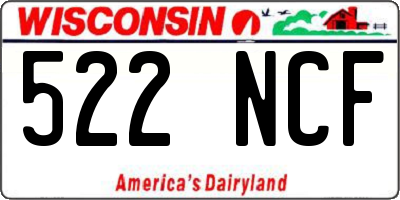 WI license plate 522NCF