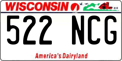 WI license plate 522NCG
