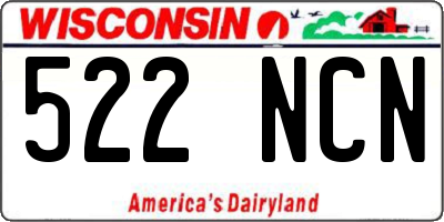 WI license plate 522NCN