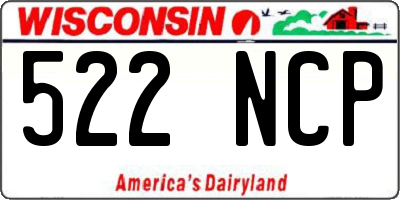 WI license plate 522NCP