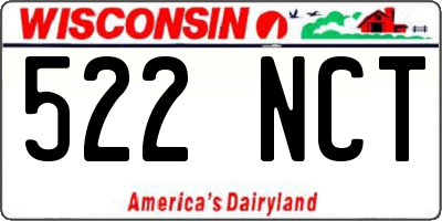 WI license plate 522NCT