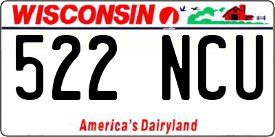 WI license plate 522NCU