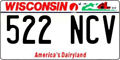 WI license plate 522NCV