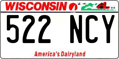 WI license plate 522NCY