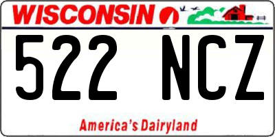 WI license plate 522NCZ
