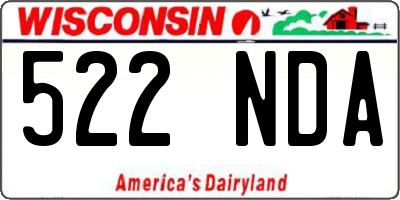 WI license plate 522NDA