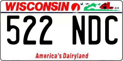 WI license plate 522NDC