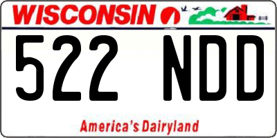 WI license plate 522NDD