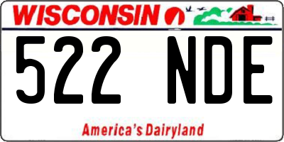 WI license plate 522NDE