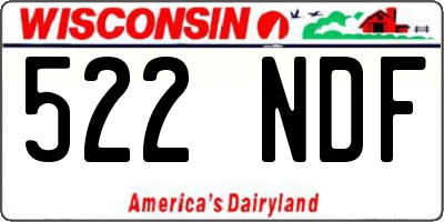 WI license plate 522NDF