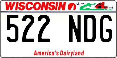 WI license plate 522NDG