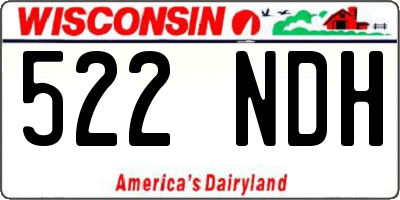 WI license plate 522NDH