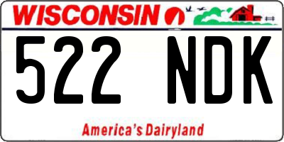 WI license plate 522NDK