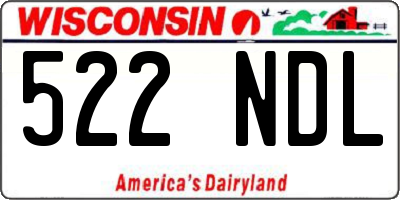WI license plate 522NDL