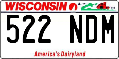 WI license plate 522NDM