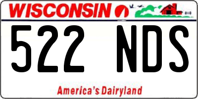 WI license plate 522NDS
