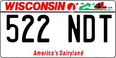 WI license plate 522NDT