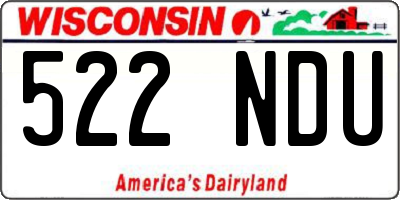 WI license plate 522NDU