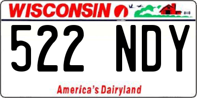 WI license plate 522NDY