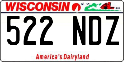 WI license plate 522NDZ