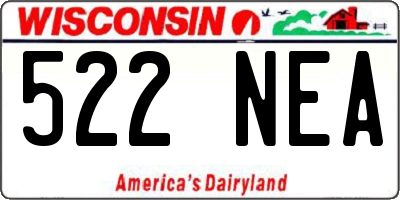 WI license plate 522NEA